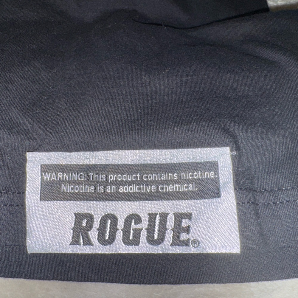 Rogue Nicotine Black T-Shirt with White Neckprint